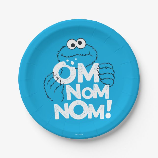 Assiettes En Carton Cookie Monster | Om Nom Nom ! (Devant)