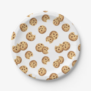 Assiettes En Carton Cookies à puces de chocolat Plaques papier d'anniv