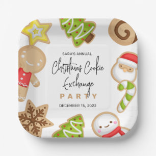 Assiettes En Carton Cookies congelés Noël Cookie Exchange Party
