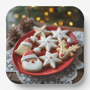 Assiettes En Carton Cookies de Noël