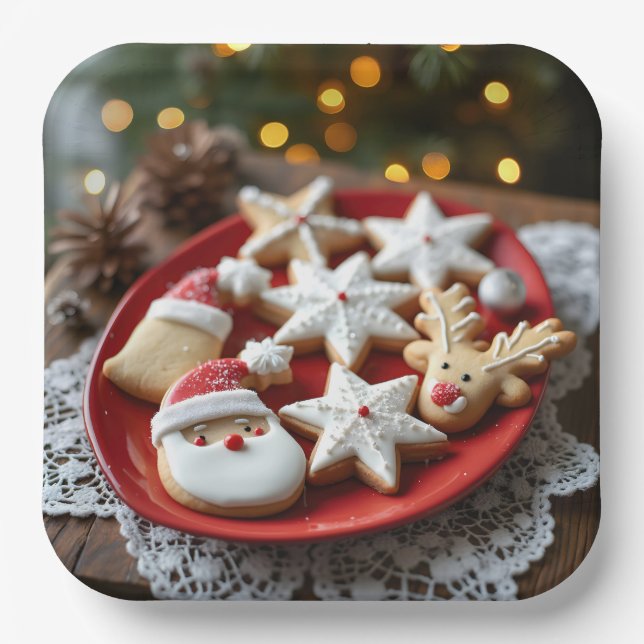 Assiettes En Carton Cookies de Noël (Recto)