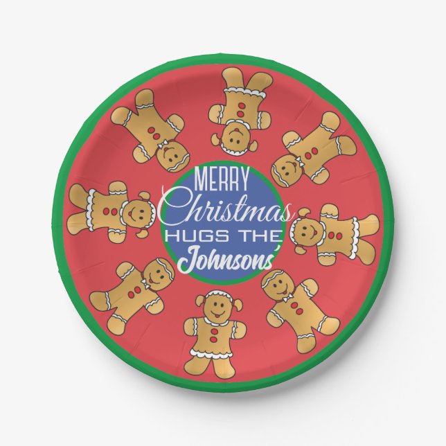Assiettes En Carton Cookies en pain d'épice de Noël (Devant)