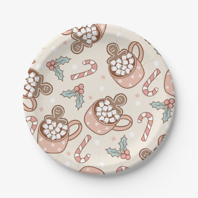 Assiettes En Carton Cookies et cacao Anniversaire (Devant)