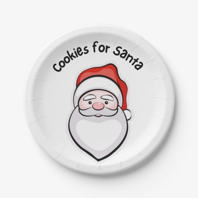 Assiettes En Carton Cookies pour père Noël (Devant)