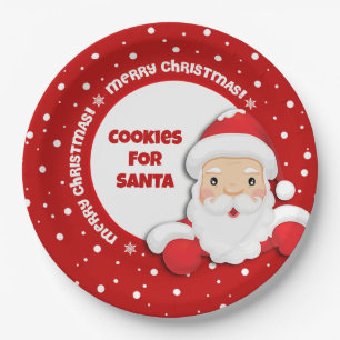 Assiettes En Carton Cookies pour Père Noël Custom Christmas
