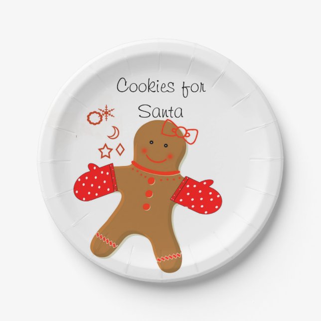 Assiettes En Carton Cookies pour Père Noël Gingerbread Baker (Devant)