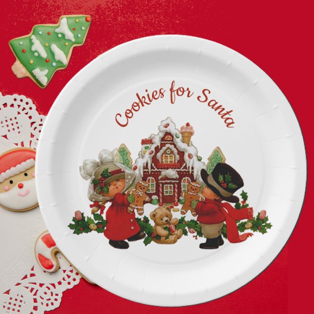 Assiettes En Carton Cookies pour Père Noël Gingerbread House (Créateur téléchargé)