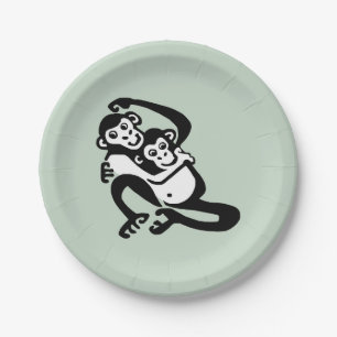 Assiettes En Carton Cool BONOBO - Chimpanzé - Faune - Nature -
