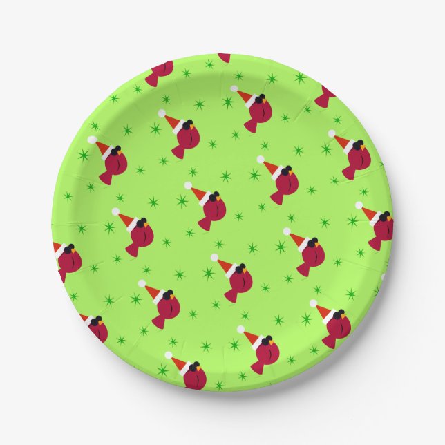 Assiettes En Carton Cool Cardinal Funny Christmas Party Plaques papier (Devant)