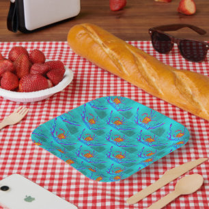Assiettes En Carton Cool de mer Crabes Bleu de mer