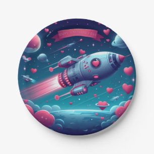 Assiettes En Carton Cool/futuriste la Saint Valentin