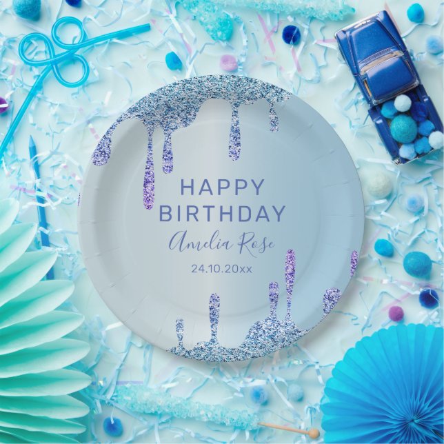 Assiettes En Carton Cool Joyeux Anniversaire Parties scintillant Drive (Fête)
