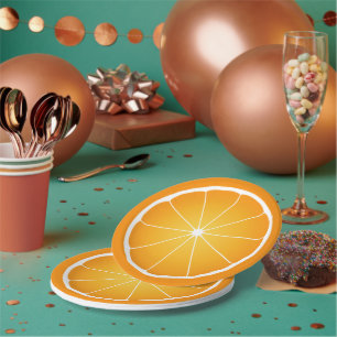 Assiettes En Carton Cool Juicy tranche de fruits orange