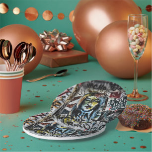 Assiettes En Carton Cool Moderne Urbain Graffiti Street Art