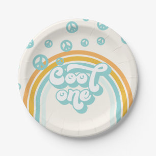 Assiettes En Carton Cool One Retro Boy 1er anniversaire