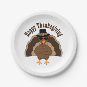 Assiettes En Carton Cool Turquie Bon thanksgiving fun Texte personnali