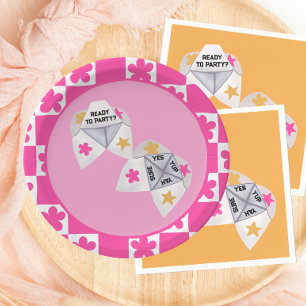 Assiettes En Carton Cootie Catcher Preppy Party des années 90