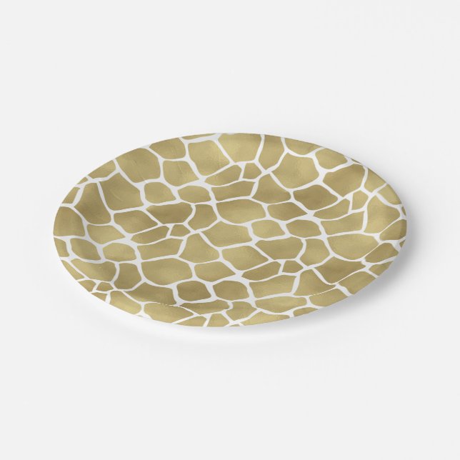 Assiettes En Carton Copie de girafe d'or (Angle)