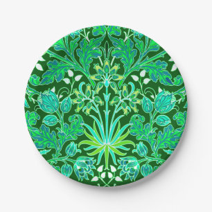 Assiettes En Carton Copie de jacinthe de William Morris, vert vert