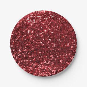 Assiettes En Carton Copie rouge rouge d'étincelle de parties