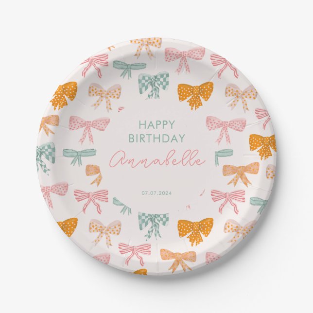 Assiettes En Carton Coquette Aesthétie filles anniversaire (Devant)