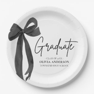 Assiettes En Carton Coquette Black Bow moderne Graduate Graduate