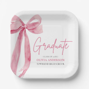 Assiettes En Carton Coquette de la botte rose moderne Graduate Graduat