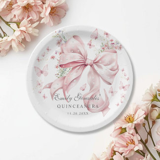 Assiettes En Carton Coquette Quinceañera