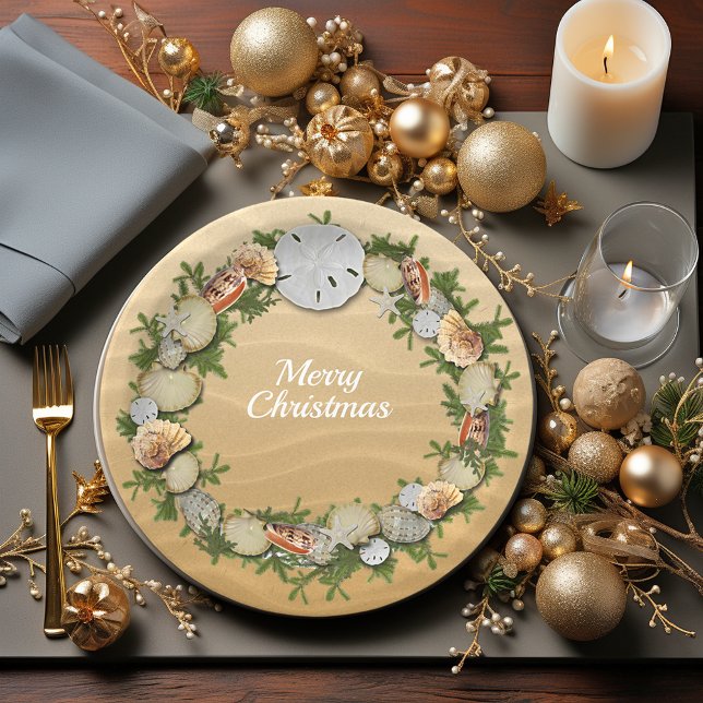 Assiettes En Carton Coquillages de serres de serres de Noël Coquille d (Créateur téléchargé)