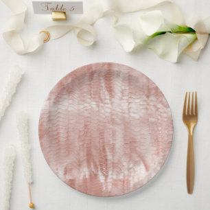 Assiettes En Carton Coquille blanche rose pâle