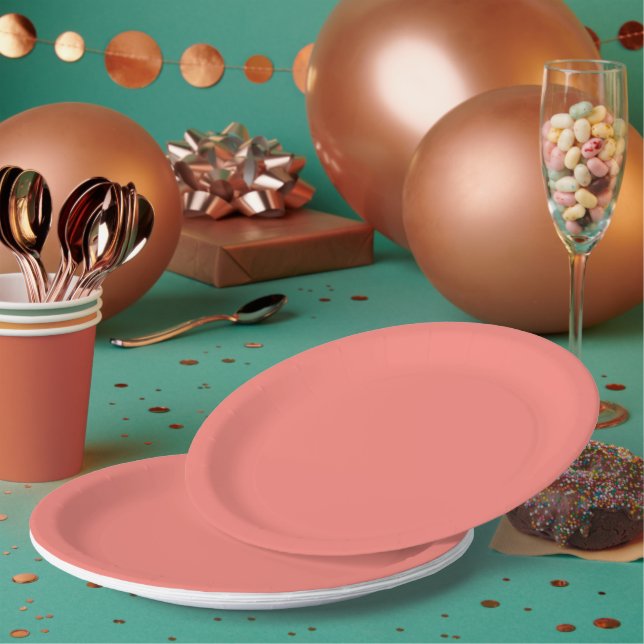 Assiettes En Carton Corail rose (Multi)