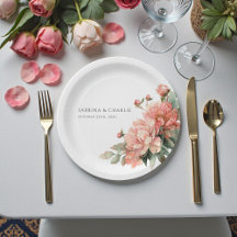 Corail Rose Pivoine Élégant Féminin Mariage