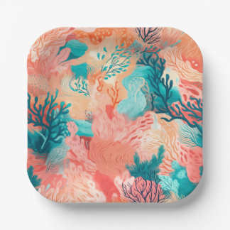 Assiettes En Carton Corail rougissant