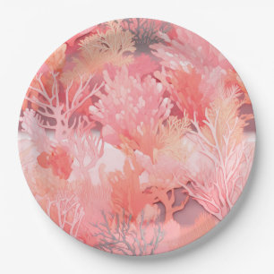 Assiettes En Carton Corail rougissant