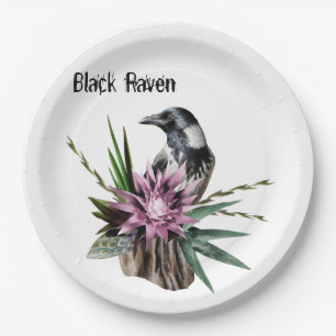 Assiettes En Carton Corbeau noir