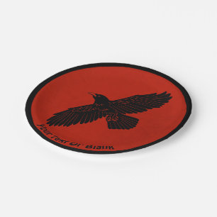 Assiettes En Carton Corbeau rouge