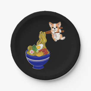 Assiettes En Carton Corgi Dog de Ramen