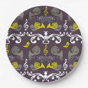 Assiettes En Carton Corne et oiseaux français