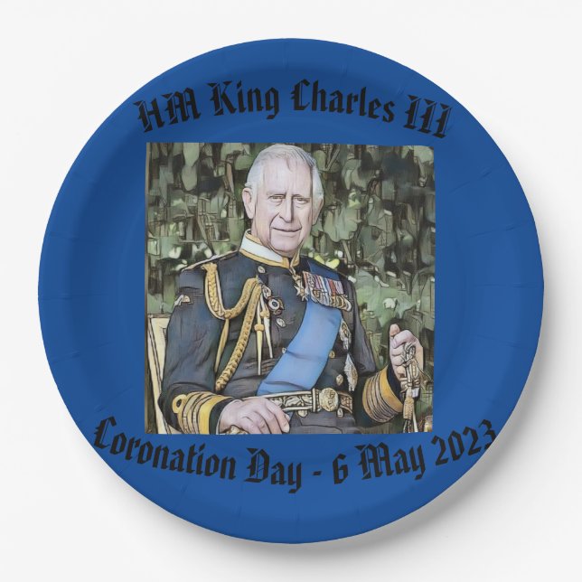 Assiettes En Carton Coronation du roi Charles III (Devant)