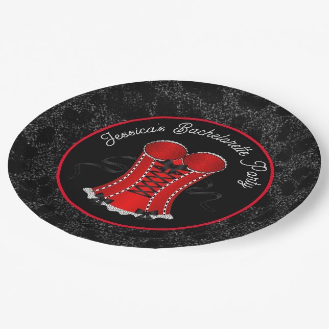 Assiettes En Carton Corse rouge Flirty (Angle)