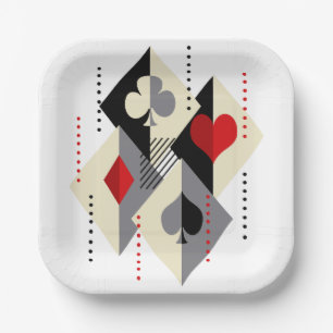 Assiettes En Carton Costumes de jeu de cartes en poker.