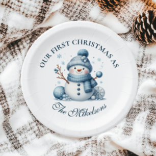 Assiettes En Carton Cosy Blue Rustic Christma
