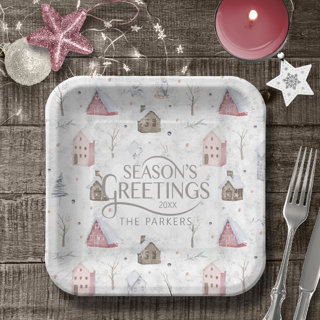 Assiettes En Carton Cosy Home Christmas Pink ID985 (Créateur téléchargé)