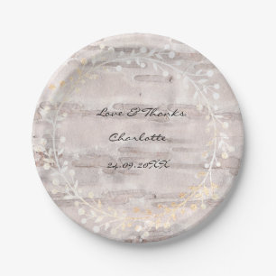 Assiettes En Carton Cottage de Birch Crème d'ivoire Garland