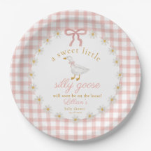 Cottagecore Rose à Carreaux Baby Shower Canard Gou