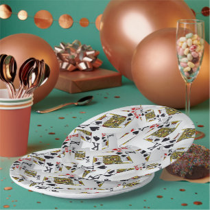 Assiettes En Carton "Couche royale : Une pile de cartes de poker des r
