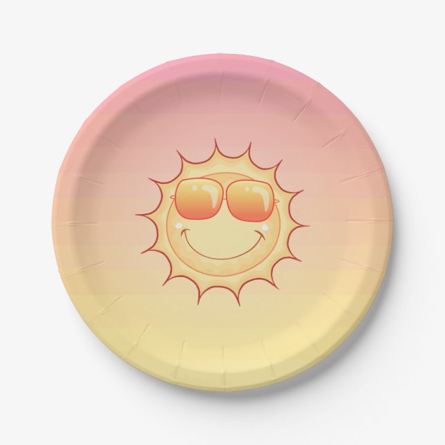 Assiettes En Carton Coucher de soleil (Devant)