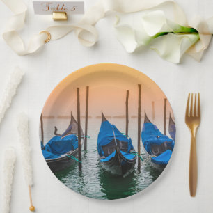 Assiettes En Carton Coucher de soleil à Venise