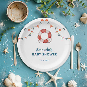 Assiettes En Carton Coucou C'est un Garçon Baby Shower Marin