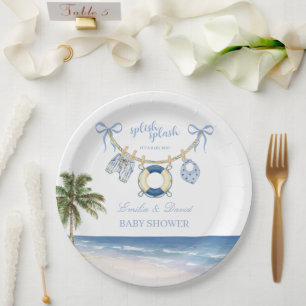 Assiettes En Carton Coucou Cracou Bébé Garçon Baby Shower Plage